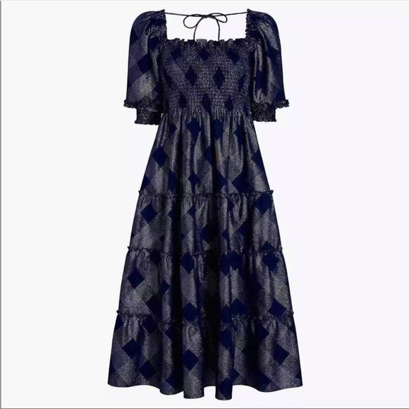 Hill House Dresses & Skirts - EUC Hill House Nesli Nap Dress in Blue Glitter Check